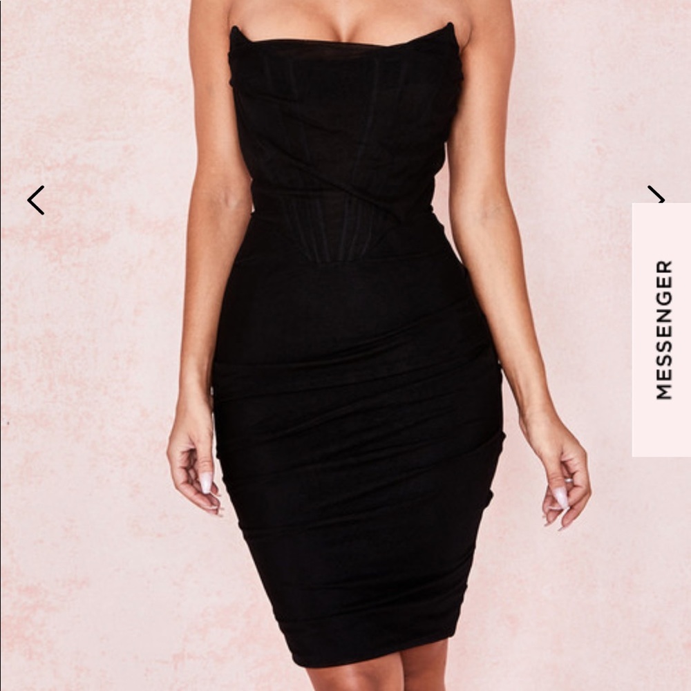 House of CB Leila Mesh Strapless Corset Dress